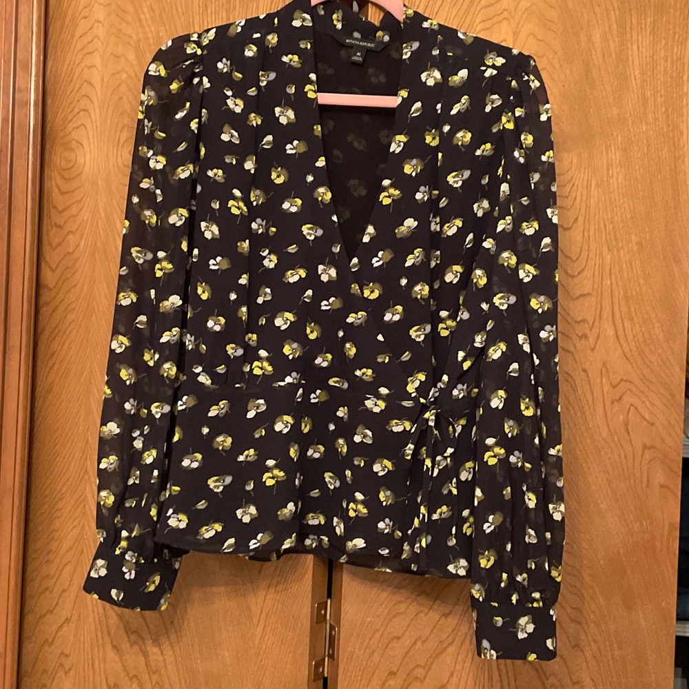 Sheer wrap blouse in poly, M